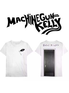 Machine Gun Kelly MGK Hotel Diablo White Short Sleeve Graphic tee